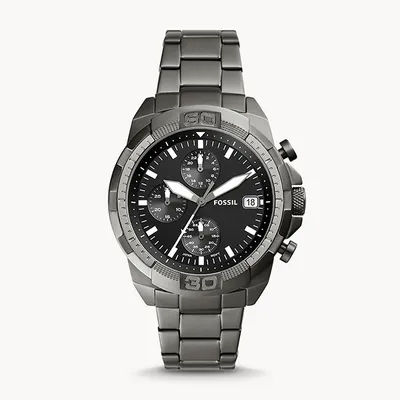 Fossil Bronson Chronograph Smoke Stainless Steel Watch 147097
