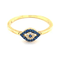 Gold Plated Sterling Silver Cubic Zirconia Evil Eye Ring 139427