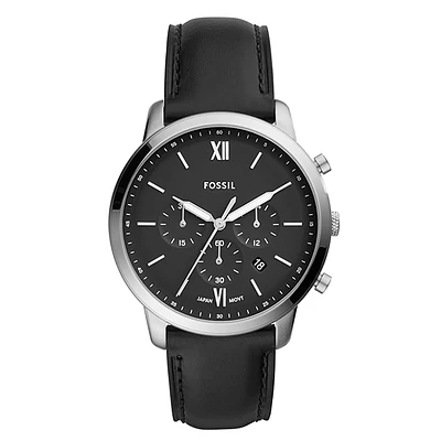 Fossil Neutra Chronograph Black Leather Watch 143421