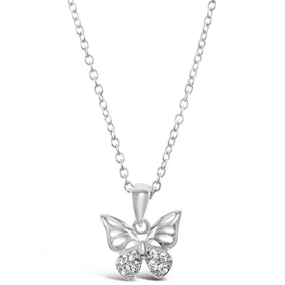 Sterling Silver Cubic Zirconia Butterfly Necklace 144386