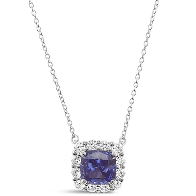 Sterling Silver Sapphire Cubic Zirconia Necklace 147498