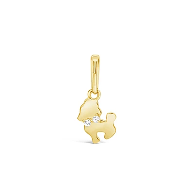 10k Yellow Gold Cubic Zirconia Dog Pendant 153729