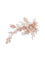 Bridal Rose Gold Flower Hair Clip 137612