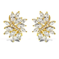 Gold Cubic Zirconia Stud Earrings 142889