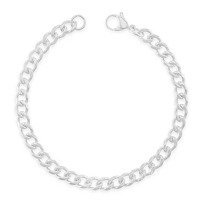 Stainless Steel Silver 5mm Cuban Link Bracelet