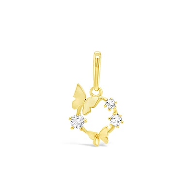 10k Yellow Gold Cubic Zirconia Butterfly Pendant 153732