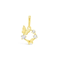 10k Yellow Gold Cubic Zirconia Butterfly Pendant 153732