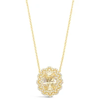 Gold Plated Sterling Silver Yellow Oval Cubic Zirconia Necklace 153385