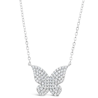 Sterling Silver Butterfly Cubic Zirconia Necklace