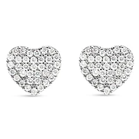 Sterling Silver Cubic Zirconia Heart Earrings 145007