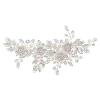 Bridal Silver Flower Pearl Hair Clip 152432