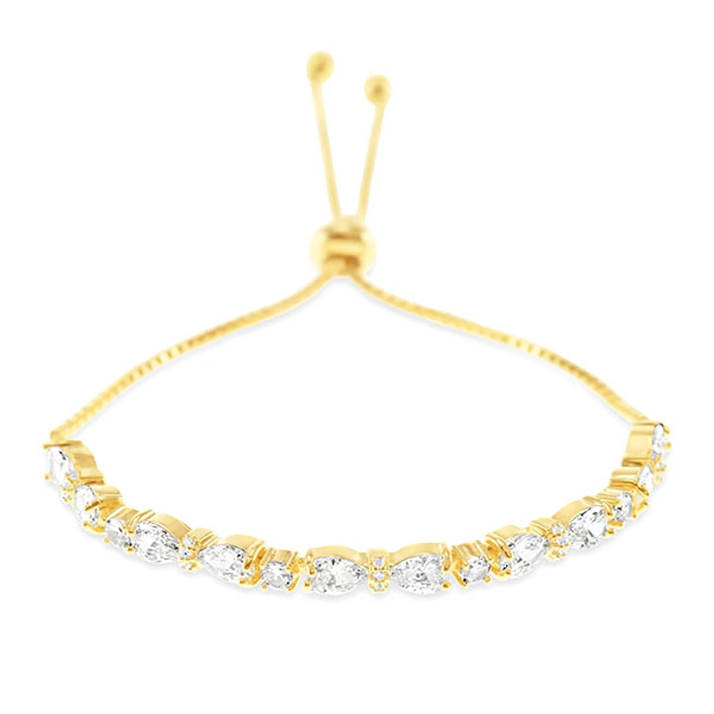 Bridal Cubic Zirconia Gold Adjustable Bracelet 145895
