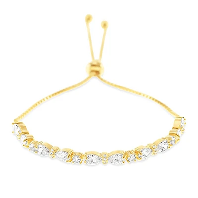Bridal Cubic Zirconia Gold Adjustable Bracelet 145895