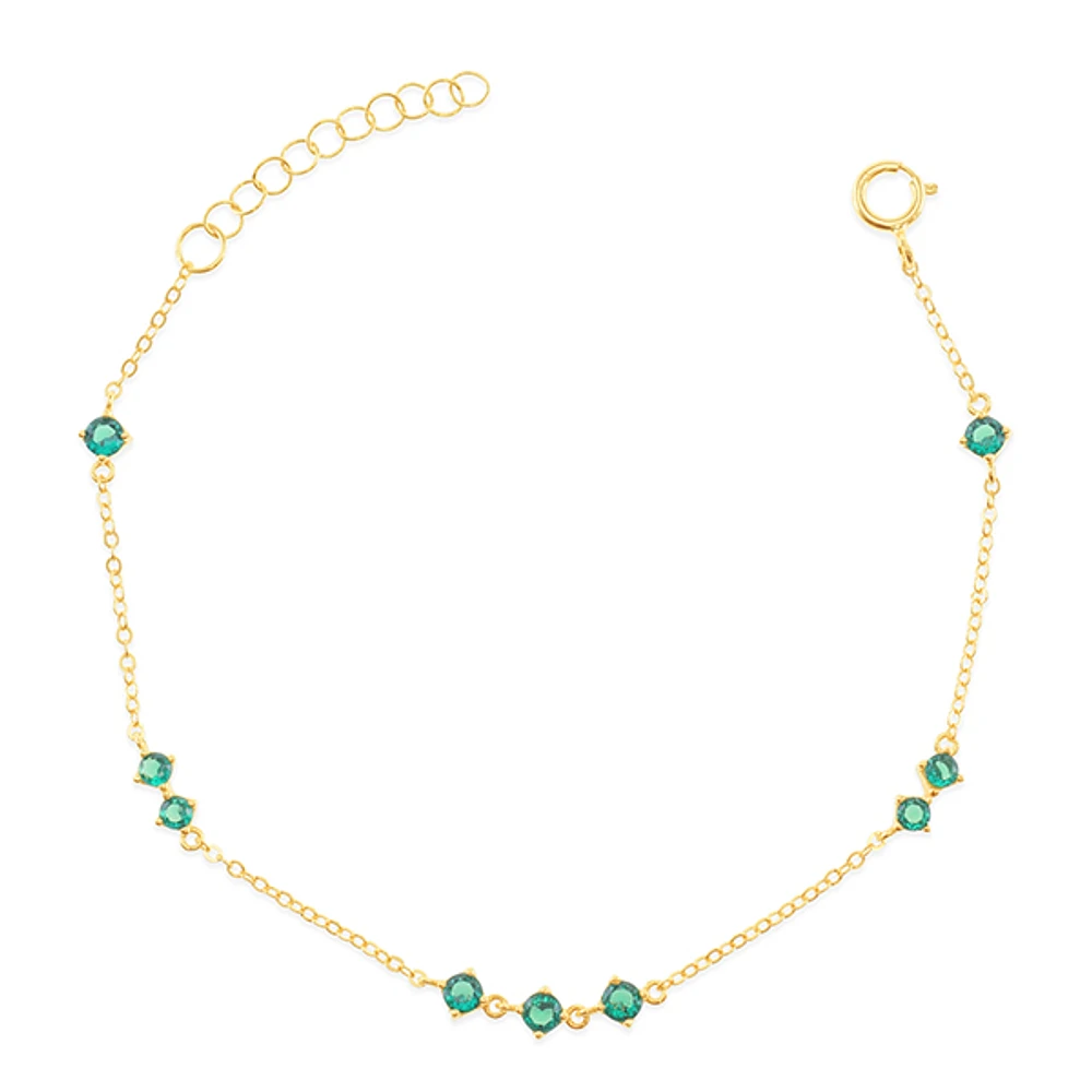 Gold Plated Sterling Silver Cubic Zirconia Bracelet