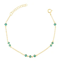 Gold Plated Sterling Silver Cubic Zirconia Bracelet