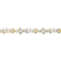 Bridal Gold Pearl Cubic Zirconia Bracelet 145924