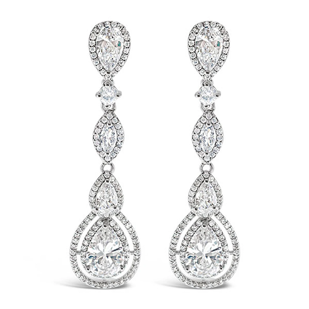 Bridal Cubic Zirconia Tear Drop  Earrings 125963