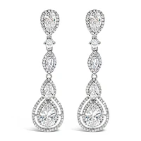 Bridal Cubic Zirconia Tear Drop  Earrings 125963
