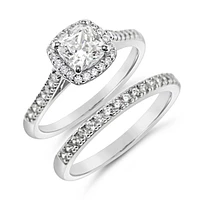 Sterling Silver Cubic Zirconia Square Set Ring 145717