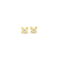 10k Yellow Gold Cubic Zirconia Butterfly Studs Earrings