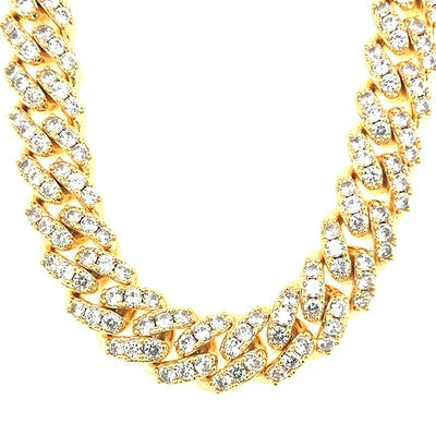 Fashion Cubic Zirconia Cuban Link 18" Inches Necklace