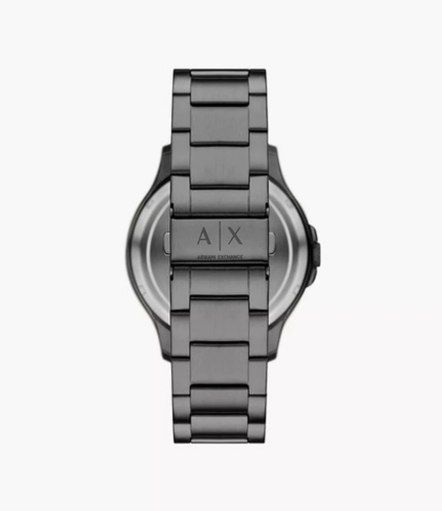 Armani Exchange Automatic Gunmetal Stainless Steel Watch