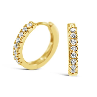 Gold Plated Sterling Silver Cubic Zirconia Huggies 132843
