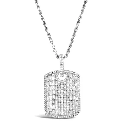 Fashion Cubic Zirconia Tag Necklace