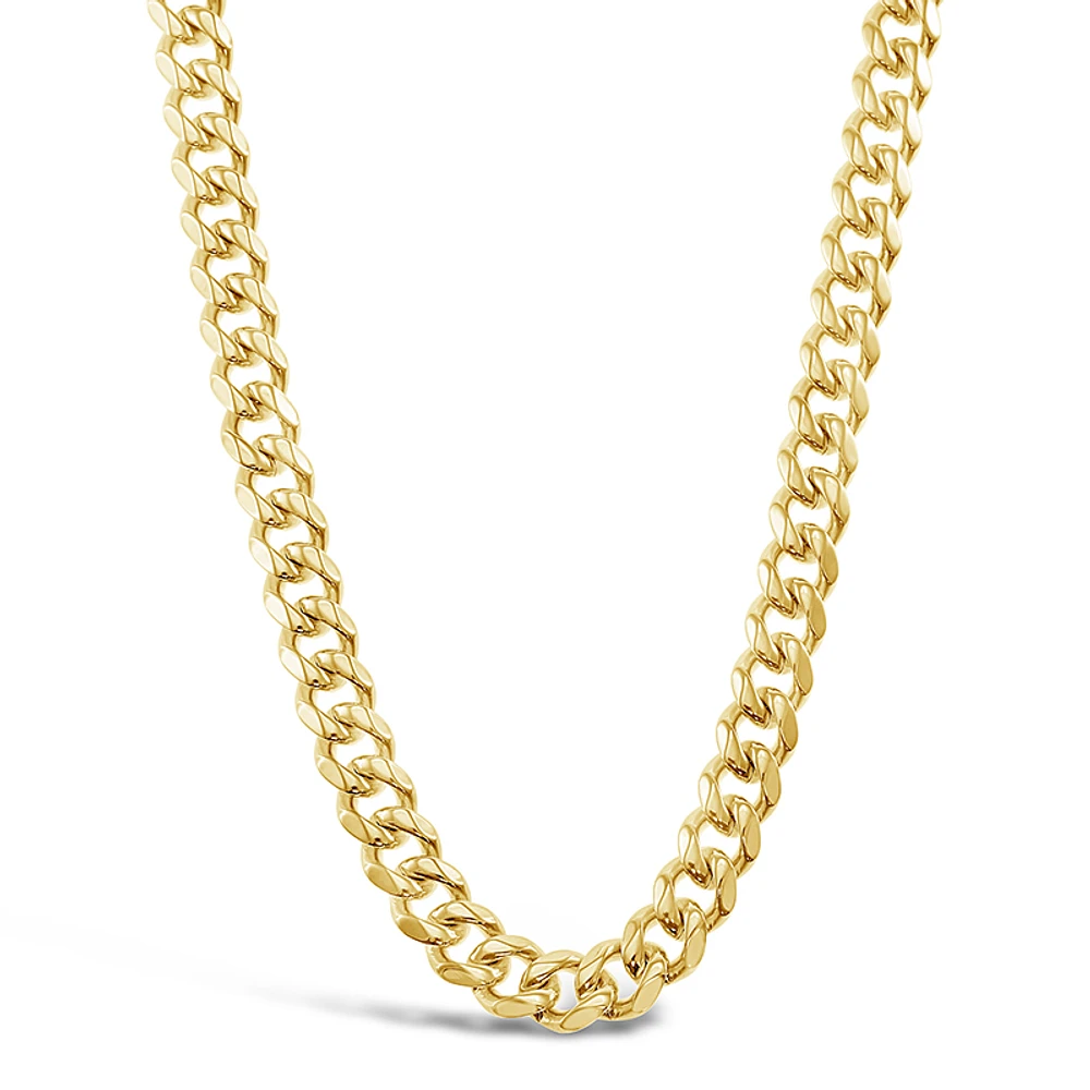 Stainless Steel Cuban Link 9mm Gold Necklace 142337
