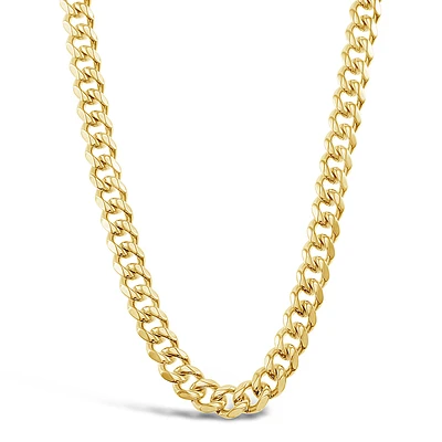 Stainless Steel Cuban Link 9mm Gold Necklace 142337