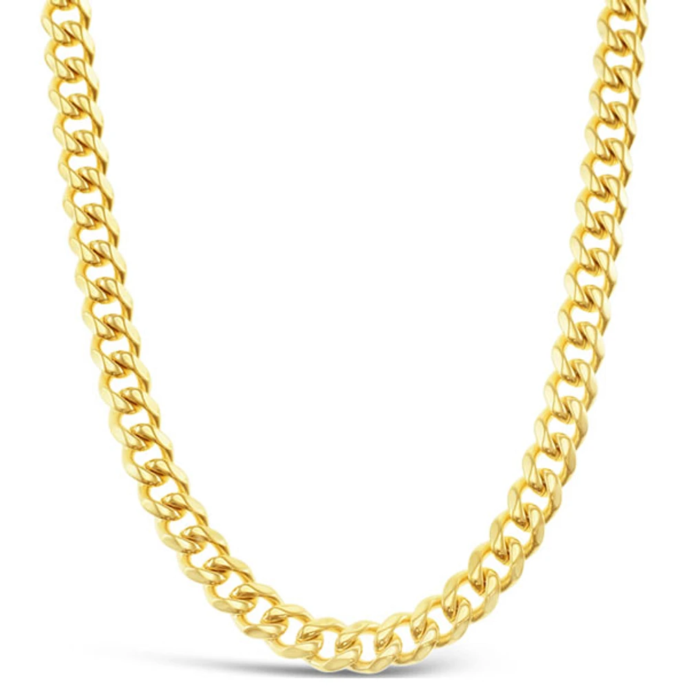 Stainless Steel Gold 7mm Cuban Link Chain 144125