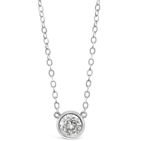 Sterling Silver Cubic Zirconia Bezel Necklace 143398