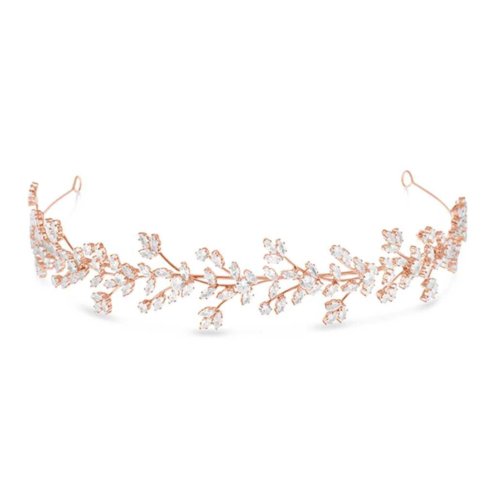 Bridal Rosegold Cubic Zirconia Hair Band 149224
