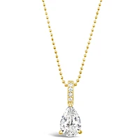 Gold Plated Sterling Silver Teardrop Cubic Zirconia Necklace 147704