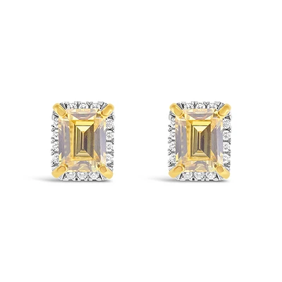 Sterling Silver Yellow Cubic Zirconia Earrings 151559