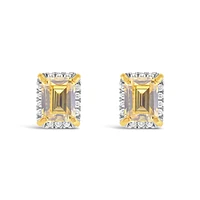 Sterling Silver Yellow Cubic Zirconia Earrings 151559