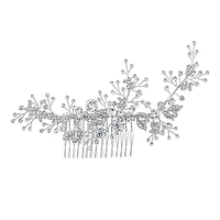 Bridal Silver leaf Hair Comb 120665
