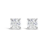 Sterling Silver Cubic Zirconia Cushion 6mm studs 143350