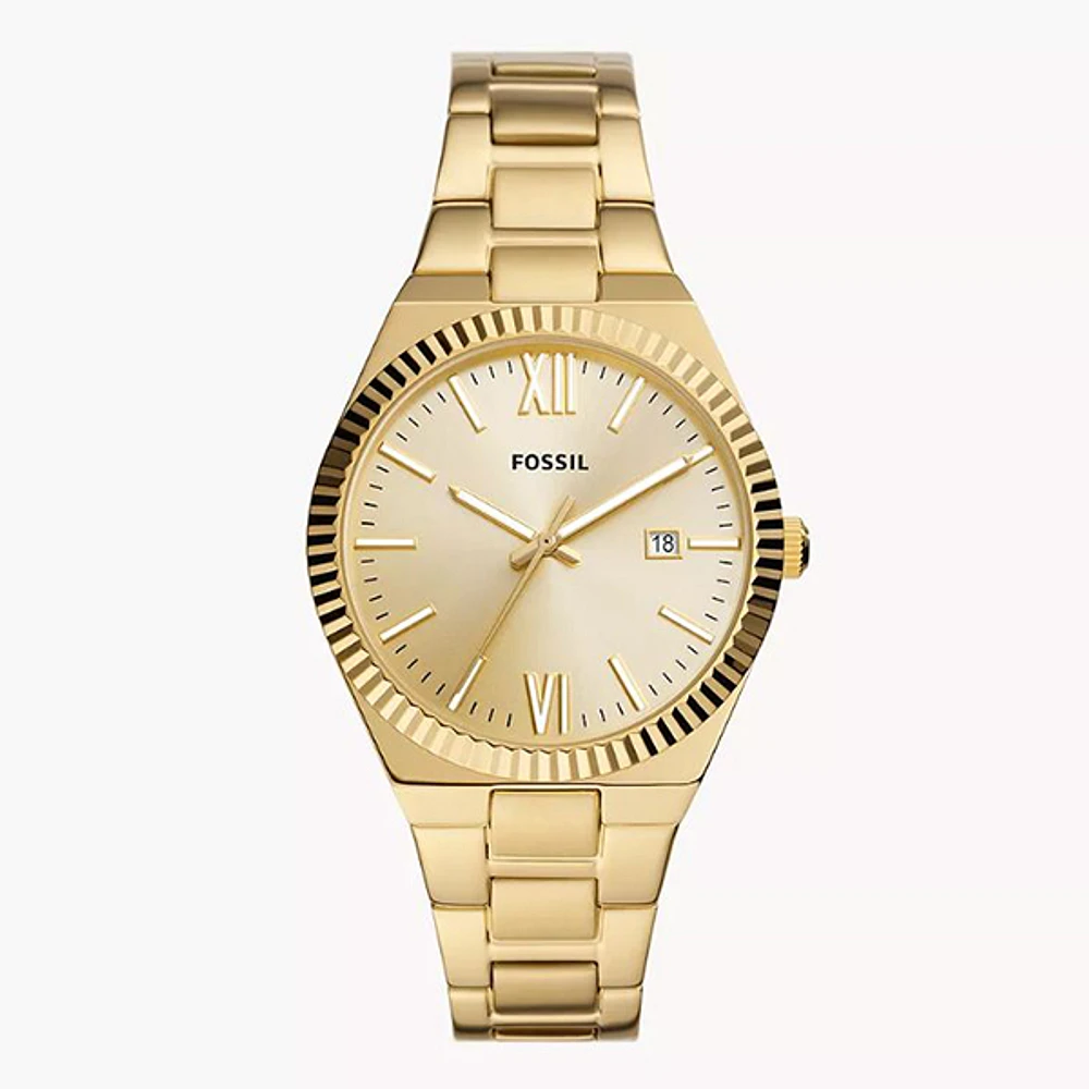 Fossil Scarlette Gold-Tone Stainless Steel Watch 151331