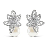 Bridal Pearl Cubic Zirconia Earrings 145905