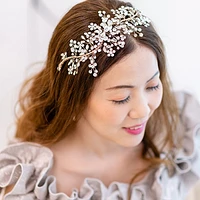 Bridal Silver Flower Headband 138531