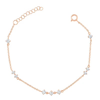 Rosegold Plated Sterling Silver Cubic Zirconia Bracelet 153229