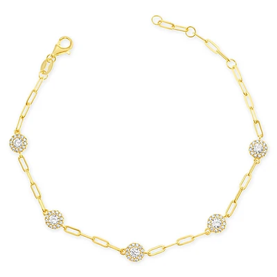 Gold Plated Sterling Silver Cubic Zirconia Bracelet 153061
