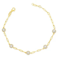 Gold Plated Sterling Silver Cubic Zirconia Bracelet 153061