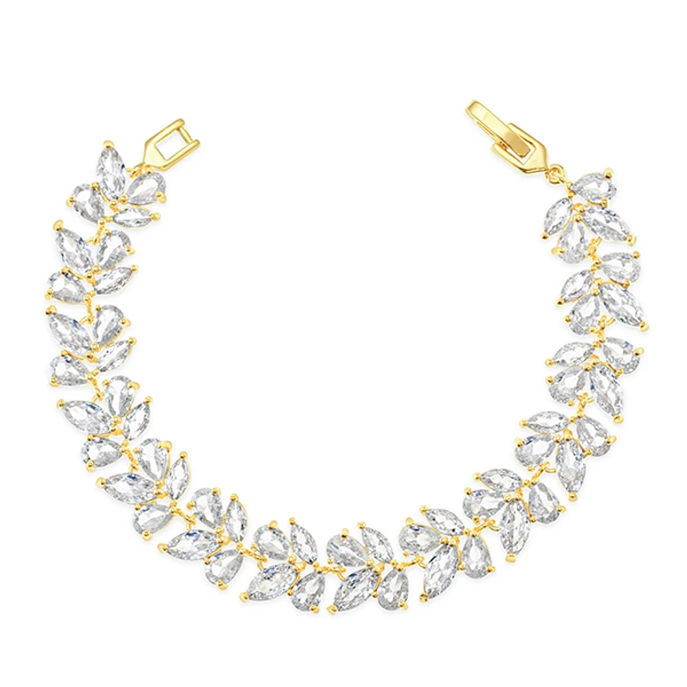 Bridal Cubic Zirconia Gold Bracelet