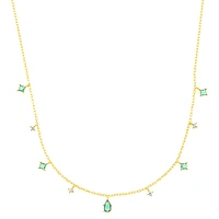 Gold Plated Sterling Silver Cubic Zirconia Necklace