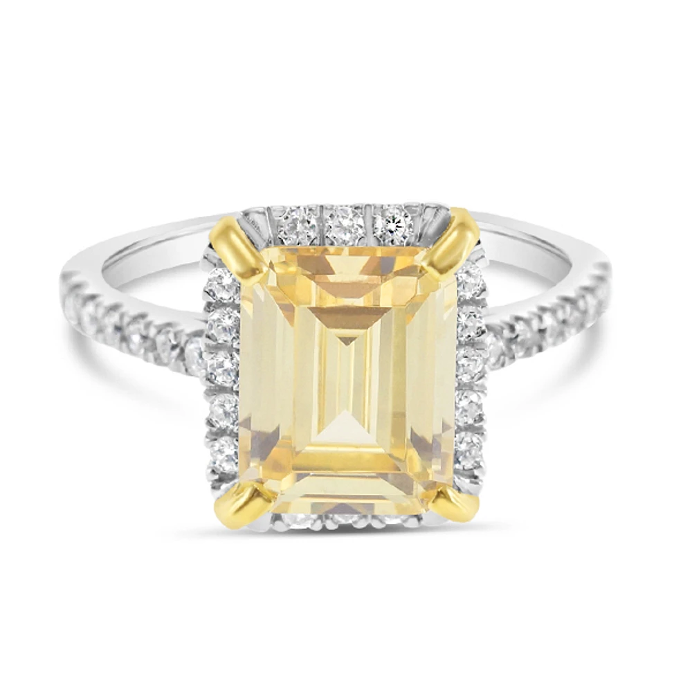 Sterling Silver Yellow Cubic Zirconia Ring 151560