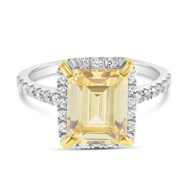 Sterling Silver Yellow Cubic Zirconia Ring 151560