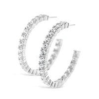 Sterling Silver Cubic Zirconia Hoop Earrings 151258