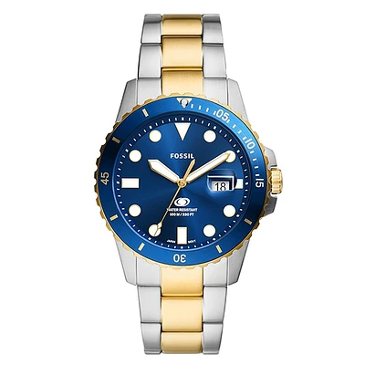 Fossil Blue Dive Three-Hand Date Two-Tone Stainless Steel Watch